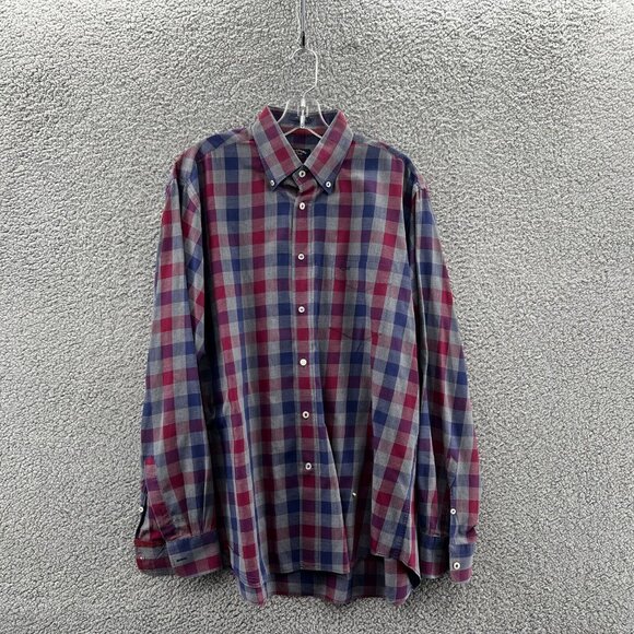 Paul & Shark Yachting Long Sleeve Button Down Shirt Plaid Italy Soft Touch 42 - Picture 1 of 7